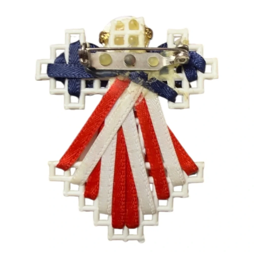 Patriotic angel & flag brooch lot Women’s jewelry angel appears handmade